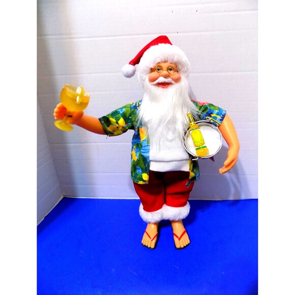 NEW Christmas Coastal Beach Surf Santa Claus Figurine Hawaii Florida Santa Noel - Picture 3 of 9